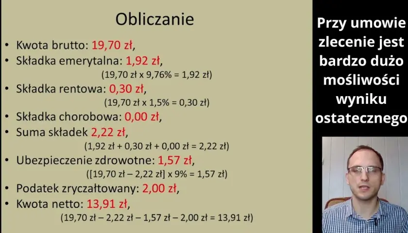 22 800 zł brutto na umowę zlecenie - ile wyniesie netto?